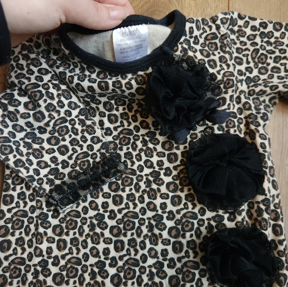 9m Girls Leopard Print Footie Pajamas